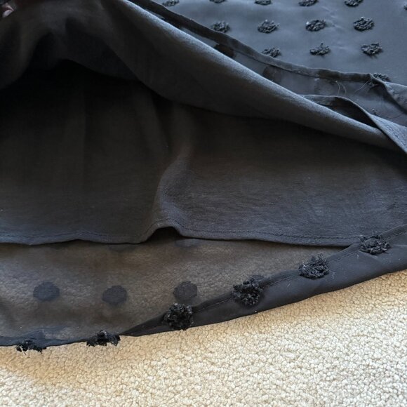 Blooming Jelly Black Polka Dot Textured Blouse Shirt Top Womens Sz XL - Picture 8 of 8